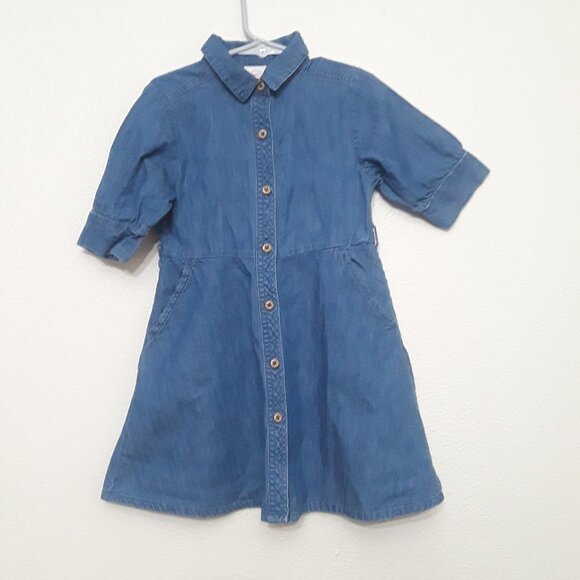 Blue Denim Button-Up Dress - Picture 1 of 4